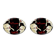 Halloween Mummy Party Cufflinks (oval) by Valentinaart