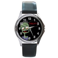 Halloween Zombie Round Metal Watch by Valentinaart