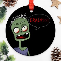 Halloween Zombie Ornament (round)  by Valentinaart