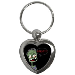 Halloween Zombie Key Chains (heart)  by Valentinaart