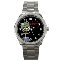 Halloween Zombie Sport Metal Watch by Valentinaart