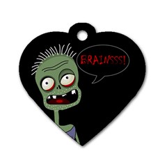 Halloween Zombie Dog Tag Heart (one Side) by Valentinaart