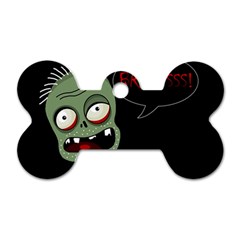 Halloween Zombie Dog Tag Bone (two Sides)