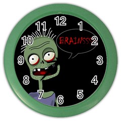 Halloween Zombie Color Wall Clocks by Valentinaart