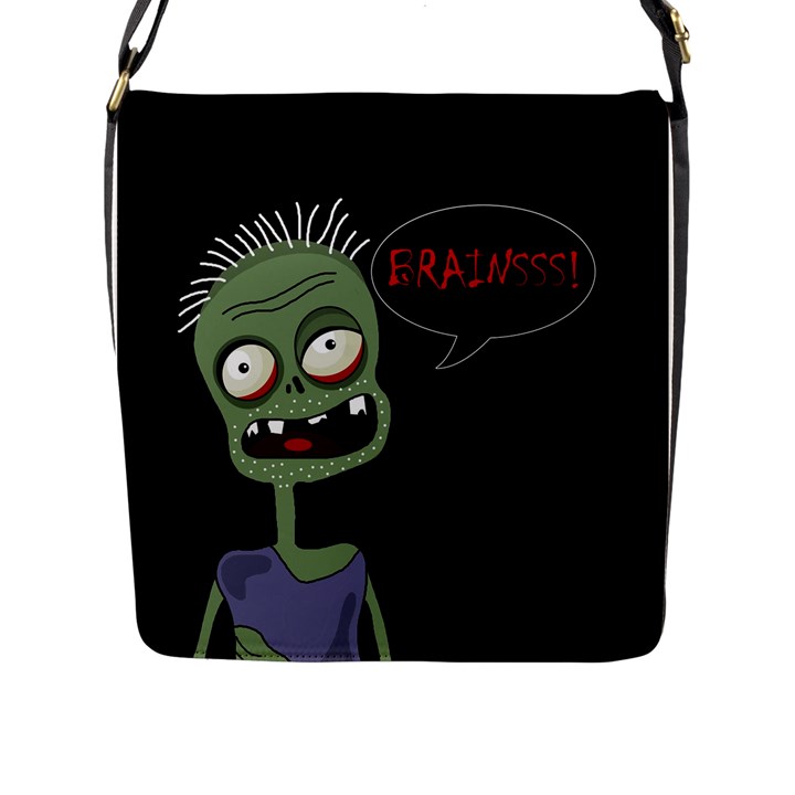 Halloween zombie Flap Messenger Bag (L) 