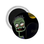 Halloween zombie on the cemetery 2.25  Magnets Front