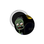 Halloween zombie on the cemetery 1.75  Magnets Front