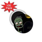 Halloween zombie on the cemetery 1.75  Magnets (100 pack)  Front