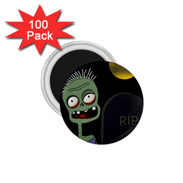 Halloween zombie on the cemetery 1.75  Magnets (100 pack) 