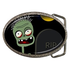 Halloween Zombie On The Cemetery Belt Buckles by Valentinaart