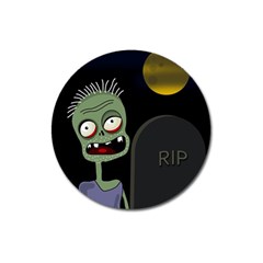 Halloween Zombie On The Cemetery Magnet 3  (round) by Valentinaart