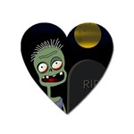 Halloween zombie on the cemetery Heart Magnet Front