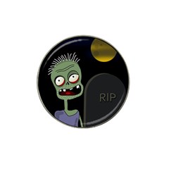 Halloween Zombie On The Cemetery Hat Clip Ball Marker by Valentinaart