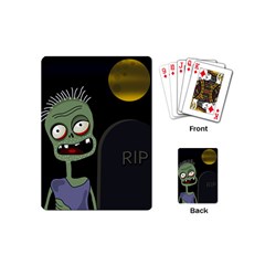 Halloween Zombie On The Cemetery Playing Cards (mini)  by Valentinaart