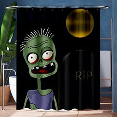 Halloween Zombie On The Cemetery Shower Curtain 60  X 72  (medium)  by Valentinaart