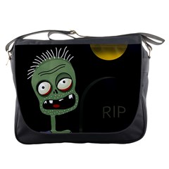 Halloween Zombie On The Cemetery Messenger Bags by Valentinaart