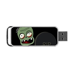 Halloween Zombie On The Cemetery Portable Usb Flash (one Side) by Valentinaart