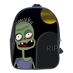 Halloween Zombie On The Cemetery School Bags (xl)  by Valentinaart