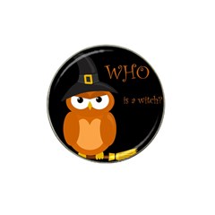 Halloween Witch - Orange Owl Hat Clip Ball Marker (10 Pack) by Valentinaart