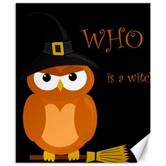 Halloween Witch - Orange Owl Canvas 8  X 10  by Valentinaart