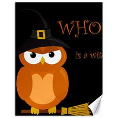 Halloween Witch - Orange Owl Canvas 18  X 24   by Valentinaart