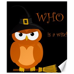 Halloween witch - orange owl Canvas 20  x 24  