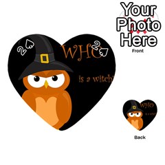 Halloween witch - orange owl Playing Cards 54 (Heart) 