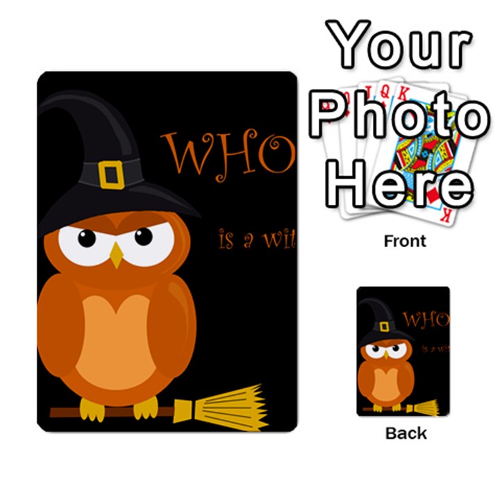 Halloween witch - orange owl Multi-purpose Cards (Rectangle) 