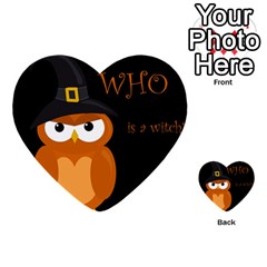 Halloween witch - orange owl Multi-purpose Cards (Heart) 