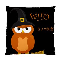 Halloween Witch - Orange Owl Standard Cushion Case (two Sides) by Valentinaart