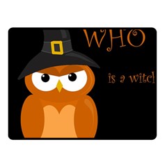 Halloween Witch - Orange Owl Fleece Blanket (small) by Valentinaart