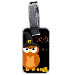 Halloween witch - orange owl Luggage Tags (Two Sides)