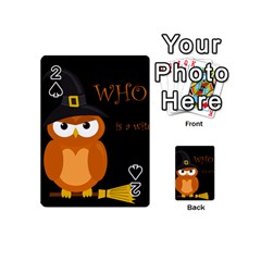 Halloween witch - orange owl Playing Cards 54 (Mini) 