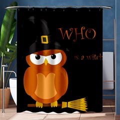 Halloween Witch - Orange Owl Shower Curtain 60  X 72  (medium)  by Valentinaart