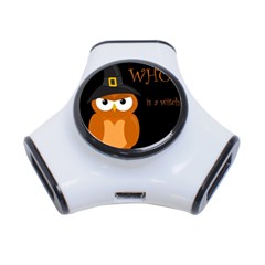 Halloween Witch - Orange Owl 3-port Usb Hub by Valentinaart