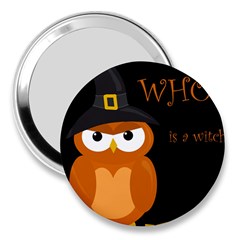 Halloween witch - orange owl 3  Handbag Mirrors