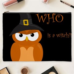 Halloween Witch - Orange Owl Cosmetic Bag (xxxl)  by Valentinaart