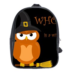 Halloween witch - orange owl School Bags (XL) 