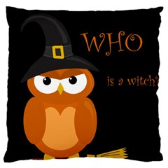 Halloween witch - orange owl Large Flano Cushion Case (One Side)