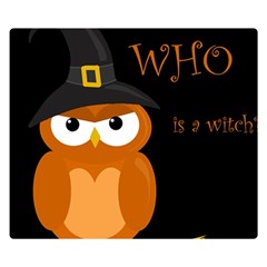 Halloween Witch - Orange Owl Double Sided Flano Blanket (small)  by Valentinaart