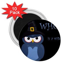 Halloween Witch - Blue Owl 2 25  Magnets (10 Pack)  by Valentinaart