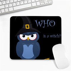 Halloween Witch - Blue Owl Large Mousepads by Valentinaart