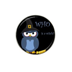 Halloween Witch - Blue Owl Hat Clip Ball Marker by Valentinaart