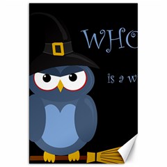 Halloween Witch - Blue Owl Canvas 20  X 30   by Valentinaart