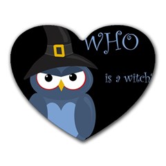 Halloween Witch - Blue Owl Heart Mousepads by Valentinaart