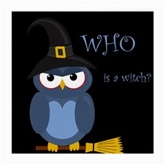 Halloween Witch - Blue Owl Medium Glasses Cloth by Valentinaart