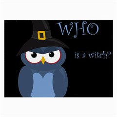 Halloween Witch - Blue Owl Large Glasses Cloth (2-side) by Valentinaart