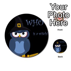 Halloween Witch - Blue Owl Multi-purpose Cards (round)  by Valentinaart