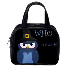 Halloween Witch - Blue Owl Classic Handbags (one Side) by Valentinaart