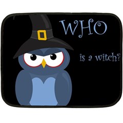 Halloween Witch - Blue Owl Double Sided Fleece Blanket (mini)  by Valentinaart